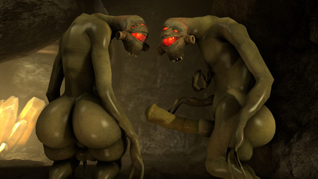 2_fingers 3_arms 4_eyes animal_genitalia animal_penis backsack balls big_butt big_penis butt duo equine_genitalia equine_penis erection fingers genitals looking_back male multi_arm multi_eye multi_limb not_furry penis rear_view red_eyes side_view thick_thighs margevonn half-life valve alien vortigaunt 16:9 2025 3d_(artwork) digital_media_(artwork) english_description hi_res widescreen