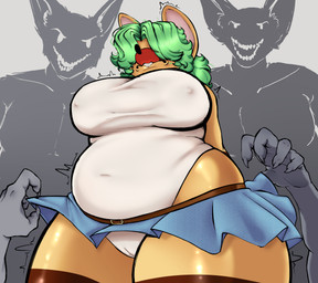 anthro assisted_exposure assisted_undressing belly belly_overhang belt belt_buckle big_breasts bodysuit bottomwear breasts buckle camel_toe claws clothed clothed_anthro clothed_female clothing clothing_lift denim denim_bottomwear denim_clothing denim_skirt female finger_claws genital_outline glistening glistening_body group hair hair_over_eye legwear leotard love_handles low-angle_view male male/female miniskirt navel nervous nervous_look nipple_outline overweight overweight_anthro overweight_female raised_clothing shaking silhouette silhouetted_body skinsuit skirt skirt_lift stretched_clothing thick_thighs thigh_highs tight_clothing upskirt vulva_outline wide_hipped_anthro wide_hipped_female wide_hips hennessy-the-rat hennessy_(hennessy-the-rat) canid canine mammal murid murine rat rodent absurd_res hi_res
