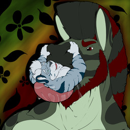 anthro beard blue_body blue_eyes blue_fur bodily_fluids detailed_background duo facial_hair feet_first fur green_body green_fur hair macro male male/male male_pred male_prey micro muscular muscular_pred nude_pred nude_prey oral_vore pink_tongue red_beard red_eyes red_facial_hair saliva simple_background size_difference tongue vore willing_pred willing_prey pandottermon matthias_(tigereye7669) equid equine felid horse mammal pantherine tiger 2018 absurd_res colored hi_res