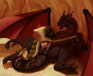 2_penises abdominal_bulge animal_genitalia animal_penis apode bodily_fluids clothing cum cum_while_penetrated dominant ear_piercing ear_ring feet feral feral_penetrating frenum_ladder frenum_piercing genital_fluids genital_piercing genital_slit genitals gloves handwear hemipenes herm intersex ladder_piercing larger_dom latex legless male male/male maleherm multi_genitalia multi_penis muscular muscular_male paws penetration penis penis_piercing penis_size_difference piercing prince_albert_piercing ring_piercing scales serpentine size_difference tail tongue vaginal wings thejoyfuldragon european_mythology mythology kato_saieshh thurkearvyth draconcopode dragon mythological_creature mythological_scalie naga reptile scalie snake western_dragon hi_res