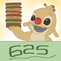 ambiguous_gender antennae_(anatomy) anthro black_eyes buckteeth chest_tuft dipstick_antennae food fur green_mouth happy holding_food holding_object holding_sandwich multicolored_antennae open_mouth open_smile purple_tongue red_nose sandwich_(food) simple_background smile solo teeth tongue tuft yellow_body yellow_fur disney_changooo disney lilo_and_stitch reuben_(lilo_and_stitch) alien experiment_(lilo_and_stitch) 1:1 2025 digital_drawing_(artwork) digital_media_(artwork) flat_colors hi_res male_(lore)