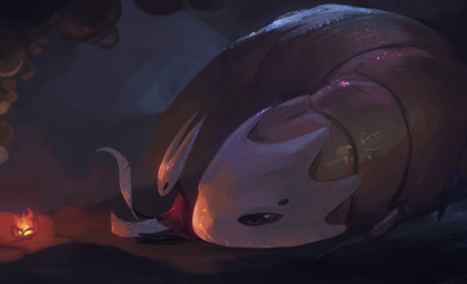 2_horns ambiguous_gender anthro biped black_eyes cloak clothing duo feral fire holding_map holding_quill horn loose_feather map painting quill red_cloak red_clothing sitting somewhatirked hollow_knight:_silksong hollow_knight_(franchise) team_cherry bell_beast hornet_(hollow_knight) arthropod 2025 hi_res female_(lore)