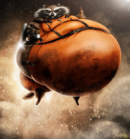anthro barefoot belly belt belt_buckle big_belly buckle claws clenched_teeth clothed clothing controller feet fur gesture hand_gesture holding_controller holding_object huge_belly hyper hyper_belly jet_pack jumpsuit looking_at_viewer male midair middle_finger morbidly_obese morbidly_obese_anthro morbidly_obese_male navel obese obese_anthro obese_male overweight overweight_anthro overweight_male solo tail teeth whiskers ian-exe guardians_of_the_galaxy marvel rocket_raccoon mammal procyonid raccoon 2020 hi_res signature