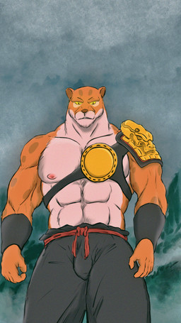 anthro clothed clothing fur male nipples solo spots kowloon7050 nobody_(2025) felid leopard mammal pantherine 2025 9:16 colored digital_drawing_(artwork) digital_media_(artwork) hi_res portrait widescreen