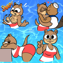 anchor_tattoo anthro areola arm_tattoo armpit_hair big_areola big_breasts black_eyes blep blush body_hair breasts brown_areola brown_body brown_eyelids brown_fur brown_nipples cleavage clothed clothed_anthro clothed_female clothed_male clothing duo fangs female freckled_face freckles fully_clothed fully_clothed_anthro fully_clothed_female fully_clothed_male fur gesture hand_gesture hat headgear headwear kiss_on_lips kissing male nipples partially_clothed partially_clothed_anthro partially_clothed_female pose sailor sailor_cap sailor_uniform shoulder_tattoo swimwear tattoo teeth tongue tongue_out topwear torn_clothing torn_swimsuit torn_swimwear torn_topwear v_sign wardrobe_malfunction theenfman broadside_beach shipwrecked_64 bucky_beaver olive_otter beaver mammal mustelid otter rodent 1:1 hi_res