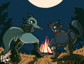 anthro anus boots campfire camping cigarette clothing duo feces feces_in_ass feces_pile female footwear forest genitals plant pooping pooping_on_floor pooping_together public_pooping shoes smoking smoking_cigarette tree vulva rammylamb night_in_the_woods bea_santello mae_borowski alligator alligatorid crocodilian domestic_cat felid feline felis mammal reptile scalie absurd_res hi_res