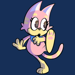 anthro clothed clothing female fur pink_body pink_fur simple_background solo tail pembrokewkorgi bandai_namco mappy namco_high meowkie domestic_cat felid feline felis mammal 1:1 2015 alpha_channel digital_media_(artwork)