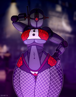 1_eye 3_fingers antenna_wire big_breasts big_butt breasts butt camel_toe cleavage clothed clothing female fingers fishnet_clothing fishnet_legwear grey_body grey_skin legwear machine metal navel navel_piercing noseless not_furry piercing red_eyes robot_hand solo thick_thighs under_boob underwear wide_hips byocore fallout microsoft adelaide_(fallout_76) assaultron_(fallout) humanoid robot absurd_res hi_res