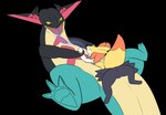 2024 alpha_channel anthro anus backsack balls braixen dragapult duo feet female generation_6_pokemon generation_8_pokemon genitals hi_res larger_female lying_on_another male male/female male_on_top mostly_nude mystic_(mysticdoesart) mysticdoesart nintendo on_top pokemon pokemon_(species) pokemon_mystery_dungeon scarf scarf_only size_difference soul soul_stealing soul_vore spike_chunsoft tongue tongue_out