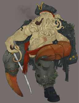 anthro balls biceps clothing crab_claw erection footwear genitals glans grey_background male muscular muscular_anthro muscular_male nipples penis penis_poking_out pirate_hat shoes simple_background smoking solo tentacle_beard vein veiny_penis kapitein-oranghien-29 disney pirates_of_the_caribbean davy_jones_(potc) hi_res