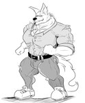 anthro clothing fur male muscular muscular_male shirt solo tail topwear sea_pupper mythology canid canine canis humanoid mammal mythological_canine mythological_creature werecanid werecanine werecreature werewolf wolf charles_(disambiguation) torn black_and_white hi_res monochrome sketch