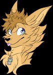 anthro blep blue_eyes brown_hair charm_necklace deerfox_necklace fur hair jewelry male necklace pendant solo tan_body tan_fur tongue tongue_out young_adult anfani_(artist) kelly_(dawnthedragon) kangaroo macropod mammal marsupial alpha_channel headshot_portrait portrait