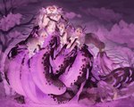 black_clothing blush bodily_fluids breasts claws clothing cloud colored_pussy_juice female genital_fluids genitals gills hair hug kissing long_hair masturbation membrane_(anatomy) membranous_wings multi_body navel nipples nude open_mouth outside plant purple_body purple_pussy_juice purple_scales pussy scales serpentine smile solo split_form tail tongue tongue_out tree unusual_bodily_fluids unusual_genital_fluids unusual_pussy_juice vaginal vaginal_fluids vaginal_masturbation white_hair wings ekrea_jan european_mythology greek_mythology mythology humanoid hydra reptile scalie snake 2023 absurd_res censored digital_media_(artwork) hi_res