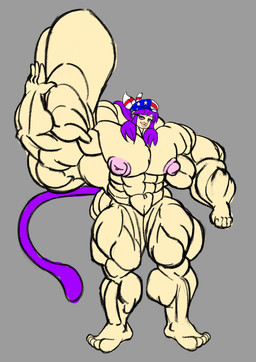 big_muscles eclair erect_nipples female flexing flexing_bicep food huge_muscles hyper hyper_muscles kerchief lips muscular nipples pastry solo jollymuppet animal_humanoid humanoid mammal mammal_humanoid monkey_humanoid primate primate_humanoid absurd_res hi_res