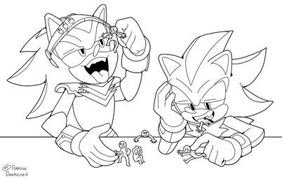 anthro armor bite body_armor clothing extreme_size_difference gaping_mouth gloves group half-closed_eyes handwear male markings narrowed_eyes open_mouth shoulder_pads size_difference teeth tongue tongue_out visor vore arrowdarkened sega sonic_the_hedgehog_(series) shadow_the_hedgehog eulipotyphlan hedgehog mammal hi_res monochrome