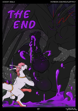 animal_genitalia animal_penis anus balls black_body blush blush_lines bodily_fluids cave colored_cum cum cum_drip dripping duo equine_genitalia equine_penis erection feral fur genital_fluids genitals glowing glowing_eyes hair hybrid_genitalia hybrid_penis jewelry knot knotted_equine_penis knotted_penis male male/male penis pink_hair puffy_anus purple_cum questionable_consent size_difference slime text unusual_bodily_fluids unusual_cum unusual_genital_fluids white_body white_fur wings wolfluffyfly mythology aethrus navos_(wordcaster) dragon drakator mythological_creature mythological_scalie scalie absurd_res comic english_text hi_res url