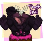 anthro antlers anus anus_outline aroused balls biceps big_muscles black_body black_fur bone butt cake candle_in_penis dessert ears_down fangs feet flexing flexing_bicep food food_fetish foot_fetish foot_focus frosting frosting_on_butt fur genitals horn huge_muscles male muscular muscular_anthro muscular_legs muscular_male nipples pecs penis pivoted_ears purple_body purple_fur skull skull_head solo spread_anus spreading teeth tongue tongue_out vein veiny_penis athan_the_monster bobthewendigo american_mythology indigenous_north_american_mythology mythology north_american_mythology bob_(athan_the_monster) monster wendigo hi_res