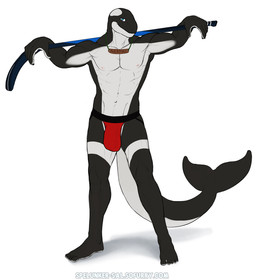 5_fingers 5_toes abs anthro arm_support athletic athletic_anthro athletic_male barefoot bedroom_eyes belly biceps biped black_body black_skin black_tail blue_eyes bulge closed_smile clothed clothed_anthro clothed_male clothing countershading detailed_bulge feet fin fingers fish_tail front_view genital_outline glistening glistening_eyes half-closed_eyes hockey_stick holding_hockey_stick holding_object humanoid_feet humanoid_hands jewelry jockstrap jockstrap_only long_tail looking_aside looking_at_viewer male male_anthro mouth_closed multicolored_body multicolored_skin multicolored_tail muscular muscular_anthro muscular_male name_tag narrowed_eyes navel necklace nipples obliques pecs penis_outline pink_nipples plantigrade pose pubic_mound red_clothing red_jockstrap red_underwear seductive shadow simple_background smile smiling_at_viewer snout solo standing tail tail_fin text thick_tail toes topless topless_anthro topless_male triceps two_tone_body two_tone_skin two_tone_tail underwear underwear_only vein white_background white_belly white_body white_countershading white_skin white_tail spelunker_sal akamai aquatic cetacean dolphin mammal oceanic_dolphin orca toothed_whale artist_name character_name digital_drawing_(artwork) digital_media_(artwork) flat_colors full-length_portrait pinup portrait url