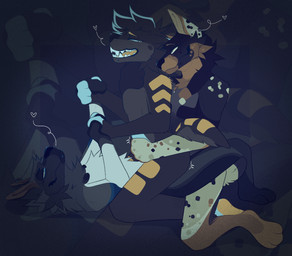 anthro athletic double_penetration group group_sex love male male/male natural_colors penetration piercing sex slim teeth threesome trio unnatural_colors dogbytestudios castiel fenrir_(dogbytestudios) skittlez beauceron canid canine canis domestic_dog herding_dog mammal pastoral_dog wolf digital_media_(artwork) hi_res