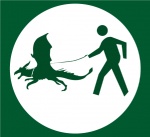 ambiguous_gender collar crossing_sign domestic_pet duo feral humor leash membrane_(anatomy) membranous_wings road_sign sign sign_graphic tail traffic_sign vector what wings leccathufurvicael european_mythology mythology dragon human mammal mythological_creature mythological_scalie scalie western_dragon digital_media_(artwork) green_and_white monochrome