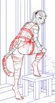 anthro butt female solo tail tigresa thespicypaprika felid mammal hi_res sketch unfinished