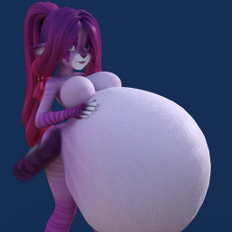 anthro female hyper hyper_pregnancy pregnant purple_body sagacious_semicolon sapphire_savanna solo felid feline humanoid mammal 1:1 3d_(artwork) alpha_channel digital_media_(artwork)