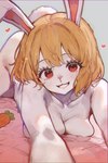 anthro big_breasts blonde_hair breast_squish breasts carrot female fluffy fluffy_tail food fur hair heart_symbol looking_at_viewer lying nude nude_anthro nude_female on_front open_mouth plant red_eyes smile solo squish tail teeth vegetable white_body white_fur klopsiak one_piece carrot_(one_piece) lagomorph leporid mammal minkmen_(one_piece) rabbit 2025 digital_media_(artwork)