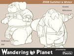 anthro balls beard belly bottomwear butt clothing duo facial_hair genitals humanoid_hands kemono loincloth male overweight overweight_human overweight_male pants simple_background text norataro canid canine canis domestic_dog human mammal 2008 4:3 english_text