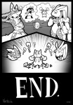 anthro breasts canid canine comic egg female generation_6_pokemon genitals greyscale group hybrid lagomorph male mammal mega_evolution mega_lopunny mega_lucario monochrome nastacula nintendo pokemon pokemon_(species) pussy question_mark surprise