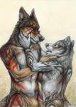 anthro blind bodypaint disability duo ear_piercing male male/male native_american piercing war_paint yellow_eyes rukis off_the_beaten_path puquanah ransom arctic_fox canid canine canis coyote fox mammal true_fox 2014