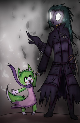 3_toes 5_fingers anthro barefoot black_nose blush boots clothed clothing duo feet female fingers footwear fur gloves glowing glowing_eyes green_body green_eyes green_fur hair handwear male male/female mask melee_weapon multicolored_body multicolored_fur open_mouth paws scarf shield shoes simple_background size_difference smile sword symbol toes two_tone_body two_tone_fur weapon white_body white_eyes white_fur e-01 dr._daddy zero_one canid canine canis class_one humanoid mammal wolf zerian_(species) 2017 digital_media_(artwork) hi_res