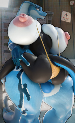 ambiguous_gender anthro areola balls big_breasts big_butt bikini black_body blue_body bodily_fluids breasts butt clothed clothing colored_nails deep_penetration duo erect_nipples erection genital_fluids genitals glistening glistening_areola glistening_body glistening_breasts glistening_legs glistening_nipples glistening_scales glistening_skin glistening_thighs green_eyes gynomorph huge_breasts huge_hips huge_thighs intersex markings montgomery_glands nails nipples non-mammal_breasts not_furry nude outline outlined outlines partially_clothed penetration penis raised_hips saggy_balls scales sex spots spotted_body spotted_markings spotted_scales standing standing_sex swimwear tail thick_thighs two-piece_swimsuit wide_hips vympel animal_humanoid cobra humanoid reptile reptile_humanoid scalie scalie_humanoid snake absurd_res hi_res herm_(lore)