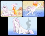 ambiguous_gender breath_powers burning butt_on_fire charmander cutie_mark elemental_manipulation equid equine female feral fire fire_breathing fire_manipulation flaming_tail fleur_de_lis_(mlp) friendship_is_magic generation_1_pokemon hasbro horn horse mammal my_little_pony mythological_creature mythological_equine mythology nintendo pain pokemon pokemon_(species) pony rinkhet sand sea semi-anthro smoke tail towel unicorn water