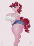 anthro anthrofied big_breasts big_butt blue_eyes bottomwear breasts butt clothing dolphin_shorts female fur hair huge_breasts huge_butt pink_body pink_fur pink_hair shirt shorts slightly_chubby solo tank_top thick_thighs topwear wide_hips distantcognition phurie friendship_is_magic hasbro my_little_pony pinkie_pie_(mlp) earth_pony equid equine horse mammal pony 2015 3:4 colored