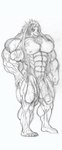 abs anthro balls biceps big_biceps big_muscles big_penis chest_tuft claws flaccid genitals hair huge_muscles humanoid_genitalia humanoid_penis long_hair male muscular muscular_anthro muscular_arms muscular_male muscular_thighs nipples nude pecs penis smile solo thick_thighs toe_claws tuft vein veiny_arms veiny_muscles icewolf canid canine mammal graphite_(artwork) hi_res monochrome traditional_media_(artwork)