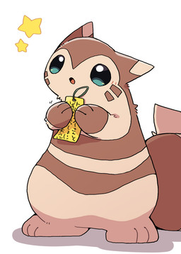 :o ambiguous_gender blush blush_lines brown_body brown_fur ears_back feral fur holding_object kemono looking_up open_mouth pivoted_ears simple_background solo standing star tail tan_body tan_fur tanzaku text tuft white_background ke_mo_suke nintendo pokemon tanabata furret generation_2_pokemon pokemon_(species) 2026 digital_media_(artwork) hi_res japanese_text shaded simple_shading translation_request