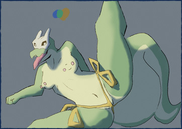 anthro barbell_piercing bone bone_mask camel_toe clothed clothing female genitals lying mask nipple_piercing nipples piercing raised_leg skull skull_mask tongue tongue_out topless vulva wedgie ails absurd_res hi_res