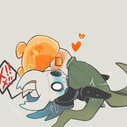 ambiguous_gender ambiguous_penetration black_body black_eyes blue_cloak blue_clothing blush bodily_fluids cloak cloak_only clothing duo forced from_front_position glowing glowing_eyes green_cloak green_clothing happy heart_symbol horn imminent_orgasm kneeling lying lying_on_another male male/ambiguous missionary_position on_back open_mouth orange_eyes penetration pinned pinned_to_ground rape scared sex spread_legs spreading sweat thrusting tremble_spikes chacodoodle hollow_knight_(franchise) team_cherry broken_vessel_(hollow_knight) the_knight_(hollow_knight) arthropod infected_(species) vessel_(species) 1:1