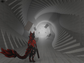 anthro chair detailed_background eyeliner flannel_shirt freckled_arms freckled_legs freckled_thighs freckles furniture gun highlights_(coloring) liminal_spaces makeup male markings ranged_weapon red_highlights solo tail weapon hound_helldan control_(video_game) mythology hound_(hound_helldan) canid canid_demon canine demon hellhound hybrid mammal mythological_canine mythological_creature novabeast 3d_(artwork) 4:3 absurd_res blender_(artwork) digital_media_(artwork) hi_res watermark