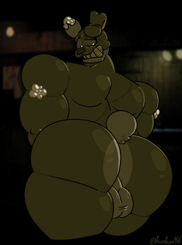 anthro balls butt genitals looking_back male plush_stuffing presenting presenting_hindquarters solo stitch_(sewing) wsg_clover five_nights_at_freddy's five_nights_at_freddy's_3 scottgames springtrap_(fnaf) lagomorph leporid mammal rabbit hi_res
