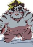 anthro belly big_belly blue_eyes blush fur genitals humanoid_genitalia humanoid_hands humanoid_penis kemono male moobs navel nipples overweight overweight_anthro overweight_male penis pink_nose solo white_body white_fur ptcmtr lifewonders tokyo_afterschool_summoners licho_(tas) felid mammal pantherine tiger 2020 absurd_res hi_res