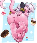 5_fingers 5_toes andoid_21 anus armwear_only barefoot breasts butt colored_nails cupcake dessert doughnut feet female fingers food foot_focus genitals hair hand_on_butt humanoid_feet humanoid_pointy_ears long_hair looking_at_viewer looking_back mostly_nude nails nipples not_furry open_mouth pastry pink_body pink_skin plantigrade pointy_ears pussy red_eyes soles solo spread_butt spreading teeth toes tongue tongue_out white_hair lewdsaiga third-party_edit dragon_ball dragon_ball_fighterz majin_android_21 alien alien_humanoid humanoid majin censor_removal_edit signature