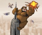 4_fingers 4_toes aircraft airplane angry anthro armpit_hair beard biped bodily_fluids body_hair brown_body brown_fur claws climbing detailed_background empire_state_building explosion facial_hair feet fingers fur macro male musclegut muscular muscular_anthro muscular_male nude overweight overweight_anthro overweight_male parody pubes saliva solo tail teeth toes tongue tusks vehicle dead_stray_bear real_world damien_(ethancostas) bear mammal