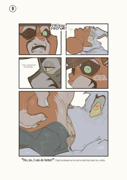 anthro balls_deep blush blush_lines bottomwear brown_clothing brown_hat brown_headwear cheek_tuft clothing dialogue eye_patch eyewear facial_tuft fellatio fur green_eyes green_sclera grey_body grey_bottomwear grey_clothing grey_fur grey_pants group hat headgear headwear heart_eyes heart_symbol kneeling male male/male male_penetrated male_penetrating male_penetrating_male nude nude_male oral orange_body orange_fur pants penetration penile sex speech_bubble text trio tuft unbuttoned unbuttoned_pants white_body white_fur wide_eyed yellow_eyes yellow_sclera scottdeer lackadaisy atlas_may viktor_vasko virgil_(lackadaisy) domestic_cat felid feline felis mammal absurd_res comic english_text hi_res