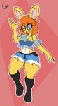 anthro blue_eyes boots bottomwear bra breasts buckteeth clothing eyewear eyewear_on_head female footwear fur fur_tuft gesture glasses glasses_on_head hair long_ears one_eye_closed open_hands open_mouth open_smile orange_hair pattern_background pupils rabbit_ears scut_tail shoes short_hair short_tail shorts simple_background smile smiling_at_viewer solo sports_bra sportswear tail tan_body tan_fur teeth translucent translucent_clothing tuft underwear waving waving_at_viewer waving_hand white_body white_fur arisenfromdeath cynthia_the_rabbit fan_character lagomorph leporid mammal rabbit