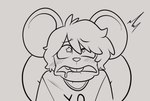 ahegao anthro big_butt bite biting_lip blush blush_lines bodily_fluids butt clothing drooling heart_eyes heart_symbol looking_pleasured male saliva shirt solo star_eye t-shirt topwear wide_hips jinx_doodle funny_gay_rat mammal murid murine rat rodent line_art