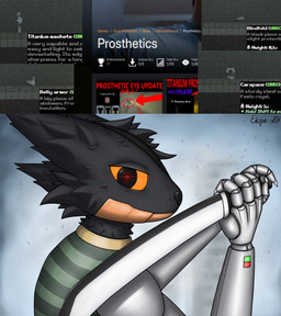 anthro armor black_body black_fur blindfold cosplay crossover_cosplay cybernetic_arm cybernetic_limb cybernetics eye_glint foggy_background fur glowing glowing_eyes holding_machete holding_melee_weapon holding_object holding_weapon looking_at_viewer machete machine male male_anthro melee_weapon metal_jaw one_eye_obstructed orange_sclera screencap simple_background slim_anthro slim_male solo standing text weapon ekspie-a01 casualties:_unknown konami metal_gear metal_gear_rising:_revengeance platinumgames raiden_(metal_gear) canid canine cyborg expie_(gunsawian) fox gunsawian hybrid mammal murid murine rat rodent 2026 artist_name crossover digital_drawing_(artwork) digital_media_(artwork) english_description english_text half-length_portrait hi_res meme portrait signature