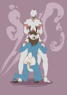 anal anal_penetration anthro antlers anus bodily_fluids breasts cum cumshot duo egg egg_in_ass egg_insertion ejaculation eyeless face_fucking fellatio forced forced_oral genital_fluids gynomorph gynomorph/male gynomorph_penetrating gynomorph_penetrating_male hair head_grab horn intersex intersex/male intersex_penetrating intersex_penetrating_male irrumatio kneeling male male_penetrated nipples non-mammal_nipples nude open_mouth oral ovipositor penetration penile penis_in_mouth sex speed_lines tail tail_fetish tail_in_ass tail_insertion tail_ovipositor tail_play tail_sex tattoo tongue tongue_out munsu89 endiu jahzara deer mammal new_world_deer reindeer absurd_res hi_res