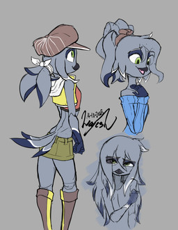 anthro bare_shoulders beak bedhead blue_body blue_feathers boots bottomwear clothed clothed_anthro clothed_male clothing cosplay crop_top crossdressing eyeshadow feathers femboy footwear frown green_eyes grey_body grey_feathers hair hat headgear headwear holding_arm jacket jacket_vest kerchief knee_boots knee_highs legwear makeup male male_anthro messy_hair midriff miniskirt multicolored_body multicolored_feathers ponytail shirt shoes skirt slim_anthro slim_male smile solo sweater topwear vest white_body white_feathers wayesh square_enix the_world_ends_with_you dominique_(wayesh) shiki_misaki avian bird common_gull gull lari larid hi_res andromorph_(lore)