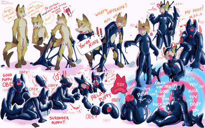 5_fingers abstract_background anal anal_penetration anal_sheath anthro anus balls bdsm beverage_can blue_eyes bondage bondage_gear bound butt clothed clothing cock_gag collar dildo dipstick_tail drone dronesuit dronification electronics erection exclamation_point feet fin fingers forced front_view fur gag genitals glistening glistening_clothing gloves_(marking) good_boy hair head_tuft holding_object holding_phone hollow_plug hypnosis hypnotic_clothing kneeling kneeling_on_ground knot knotted_dildo knotting latex latex_clothing latex_penis latex_skinsuit latex_transformation leg_markings liquid_latex lock lock_symbol male male_penetrated markings mind_control mouth_closed multicolored_body multicolored_fur neck_tuft nude null_bulge obedient open_mouth oral oral_knotting oral_penetration penetrable_plug penetrable_sex_toy penetration penile penile_penetration penis petplay phone pink_nose plug_(sex_toy) puppyplay question_mark questionable_consent rear_view roleplay sensory_deprivation sensory_deprivation_hood sex sex_toy side_view simple_background sitting sitting_on_ground skinsuit smile socks_(marking) solo spiral spiral_background submissive submissive_anthro submissive_male tail tail_markings tan_body tan_fur teeth text tight_clothing toes tongue transformation tuft two_tone_body two_tone_fur uwu sanynebeystoll aquatic canid canine canis fish hybrid mammal shark absurd_res digital_media_(artwork) english_text hi_res sequence signature